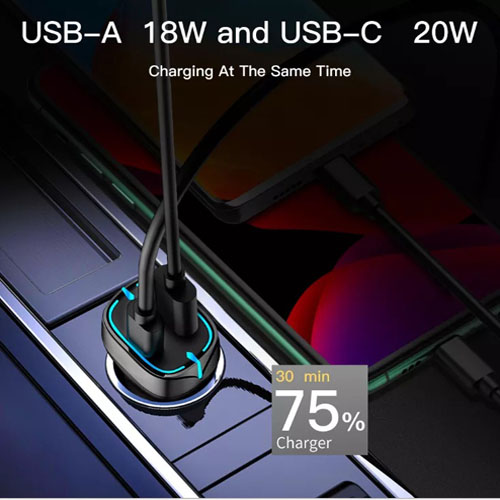 Cigarette Lighter Car Charger 52.5W PD QC3.0 Car Charger - CGM52PD